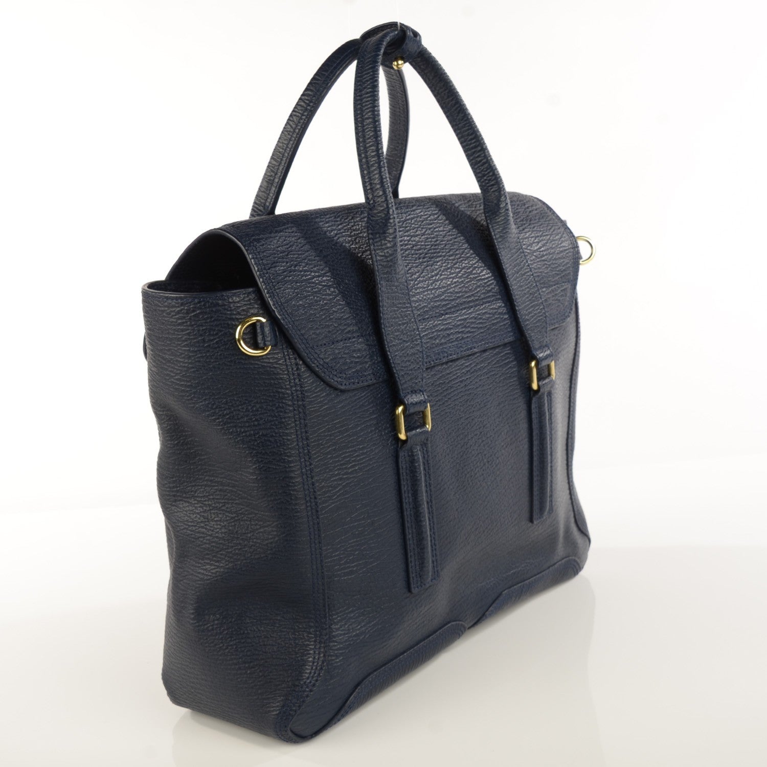 3.1 Phillip Lim 3.1 Textured Calfskin Large Pashli Satchel Ink 9 of 15