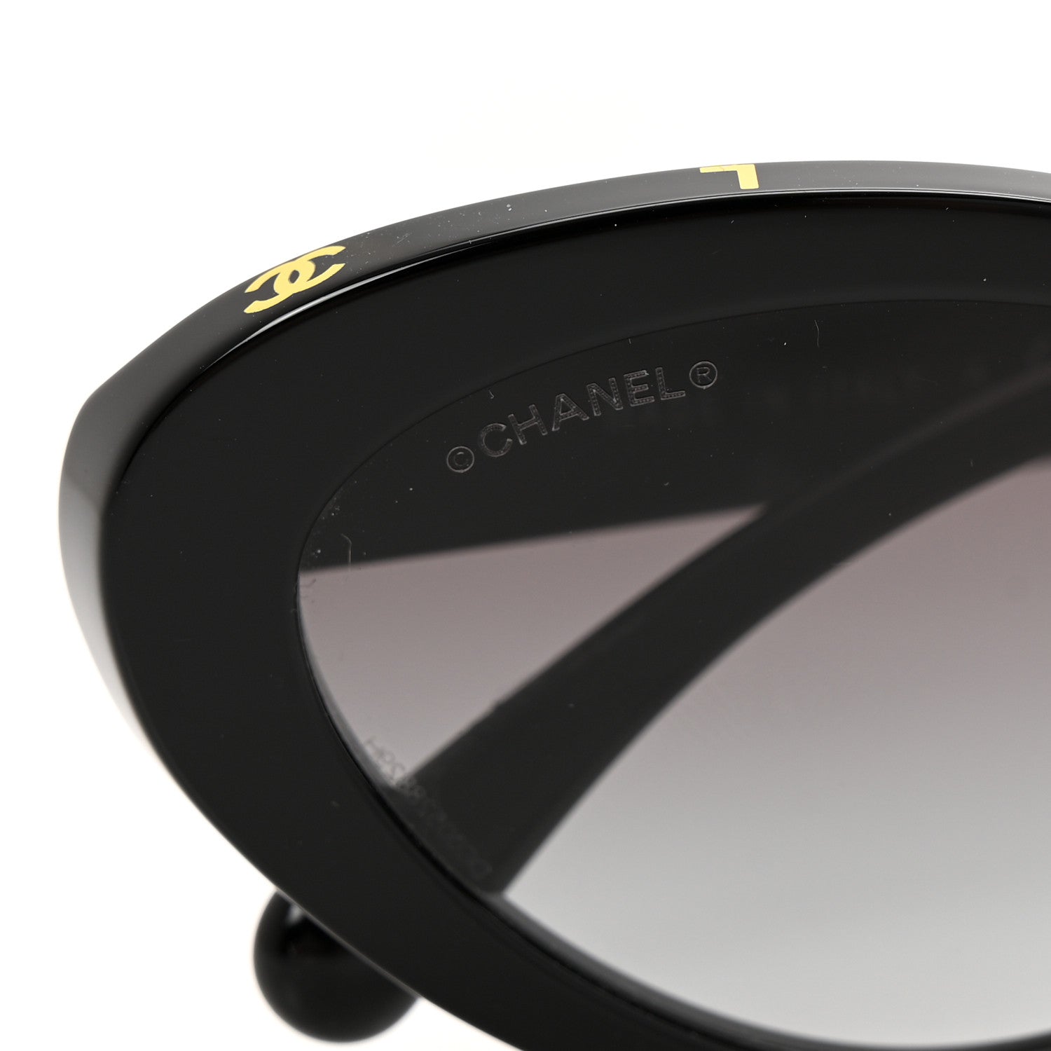 Chanel Acetate Oval Sunglasses 5416 Black Yellow 7 of 8