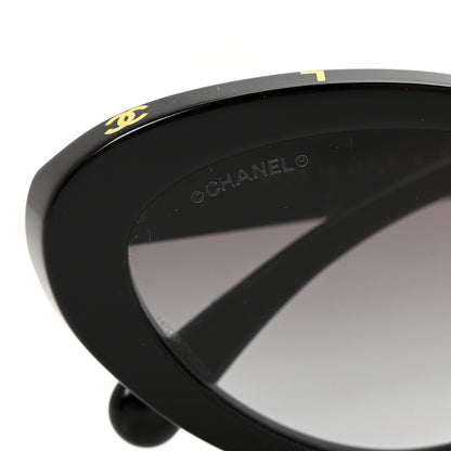 Chanel Acetate Oval Sunglasses 5416 Black Yellow 7 of 8