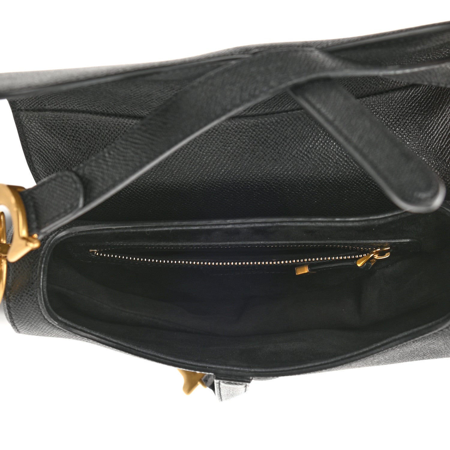 Christian Dior Grained Calfskin Saddle Bag Black 5 of 8