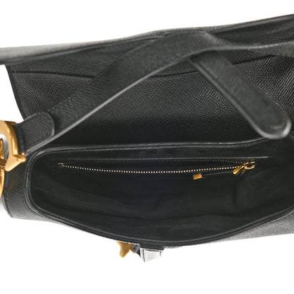 Christian Dior Grained Calfskin Saddle Bag Black 5 of 8