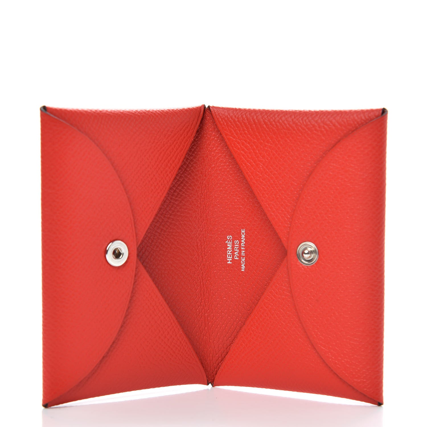 Hermes Evercolor Calvi Card Case Rouge De Coeur 5 of 7
