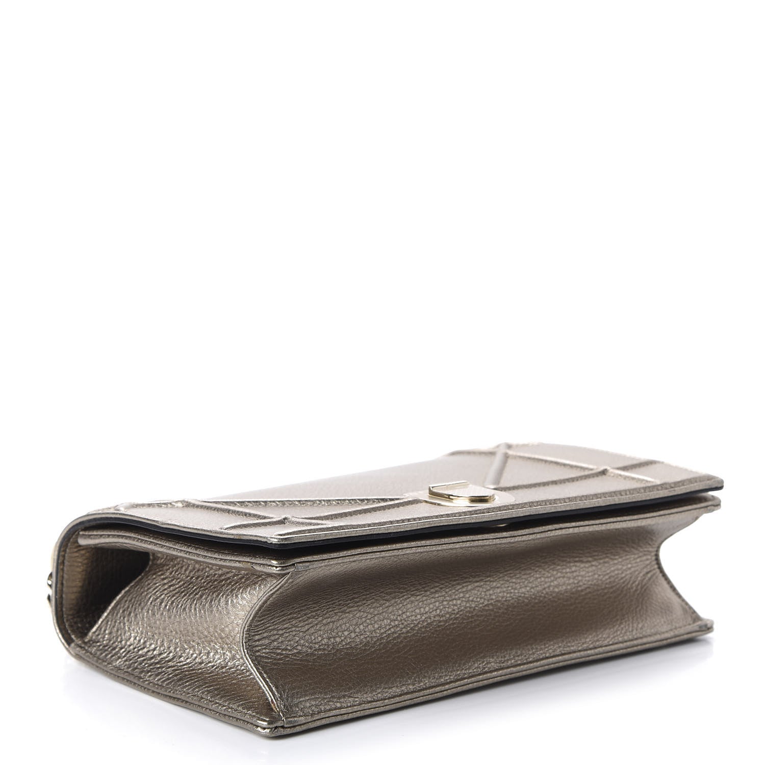 Christian Dior Metallic Grained Calfskin Medium Diorama Flap Bag Gold 4 of 10