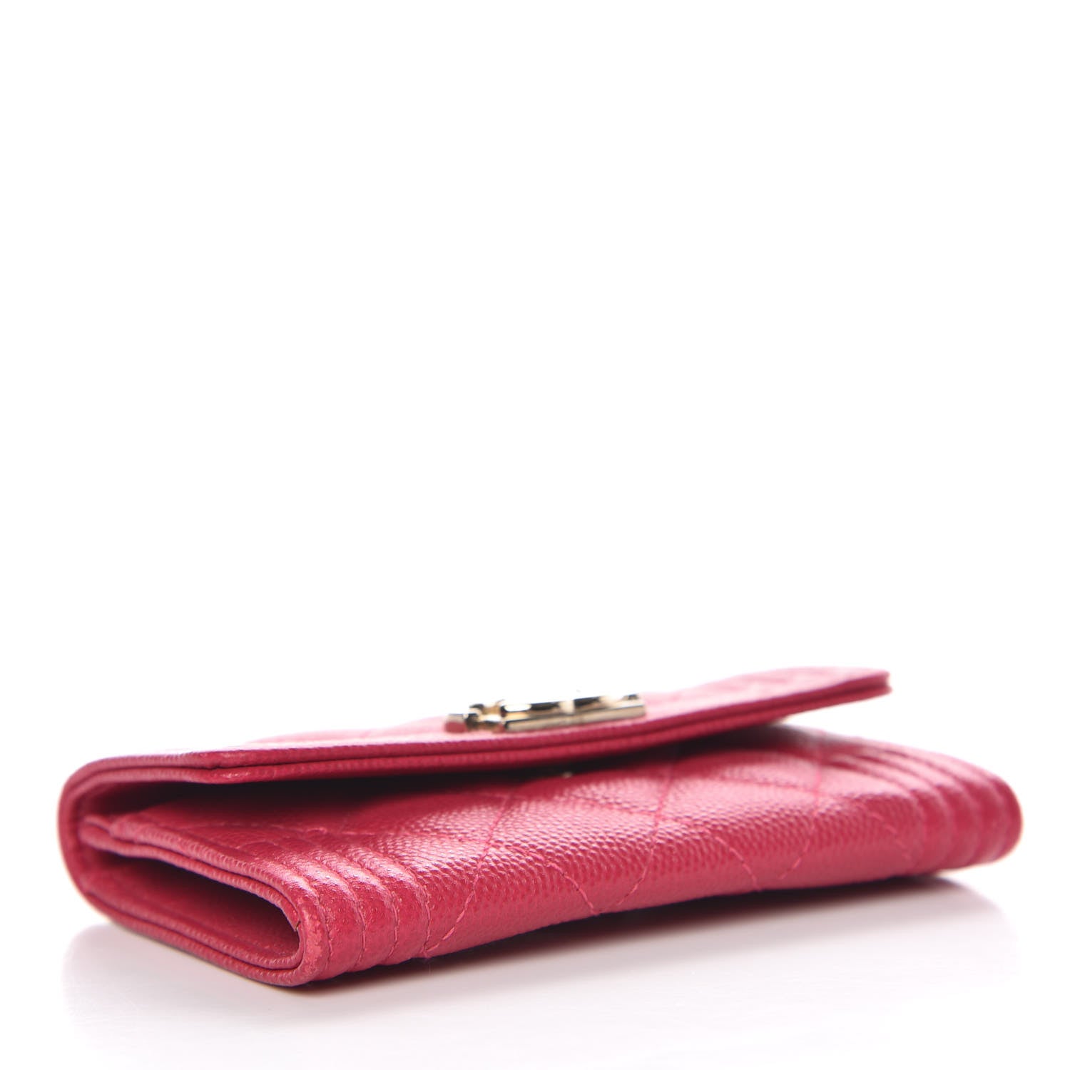 Chanel Caviar Quilted Boy Card Holder Wallet Fuchsia 4 of 9