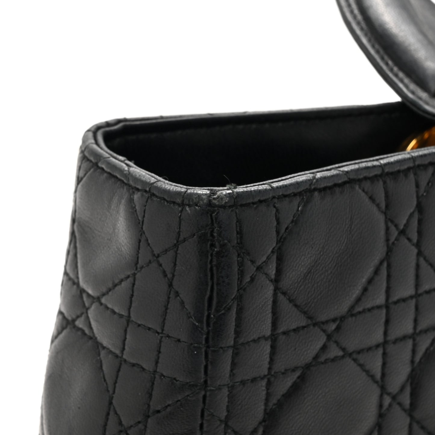 Lambskin Cannage Large Lady Dior Black