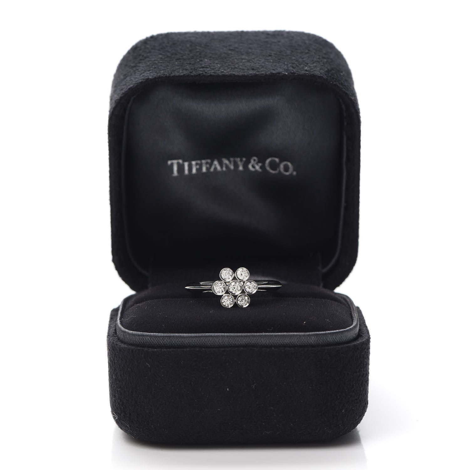 Tiffany Platinum Diamond Enchant Flower Ring 48 4.5 5 of 5