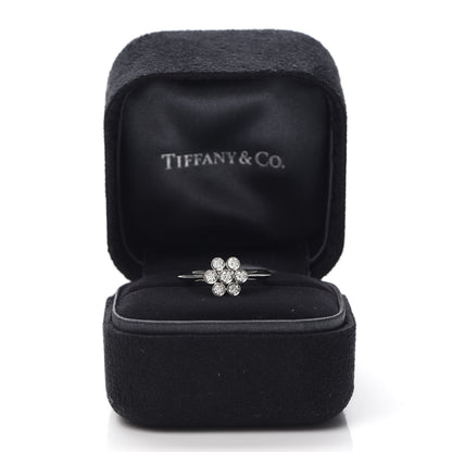 Tiffany Platinum Diamond Enchant Flower Ring 48 4.5 5 of 5