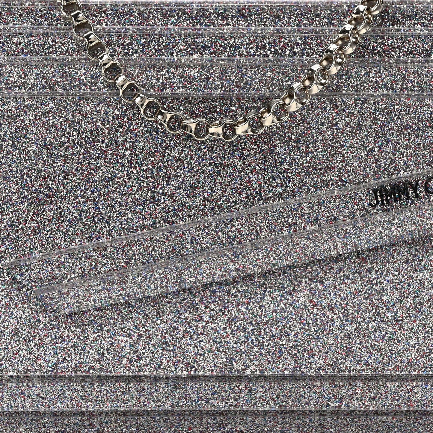 Acrylic Glitter Micro Candy Clutch Silver