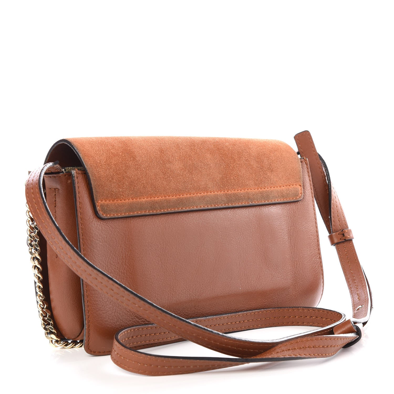 Chloe Suede Calfskin Small Faye Shoulder Bag Tobacco 2 of 9