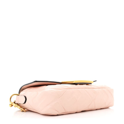 Fendi Nappa FF 1974 Embossed Mini Baguette Rosa Confetto 4 of 11