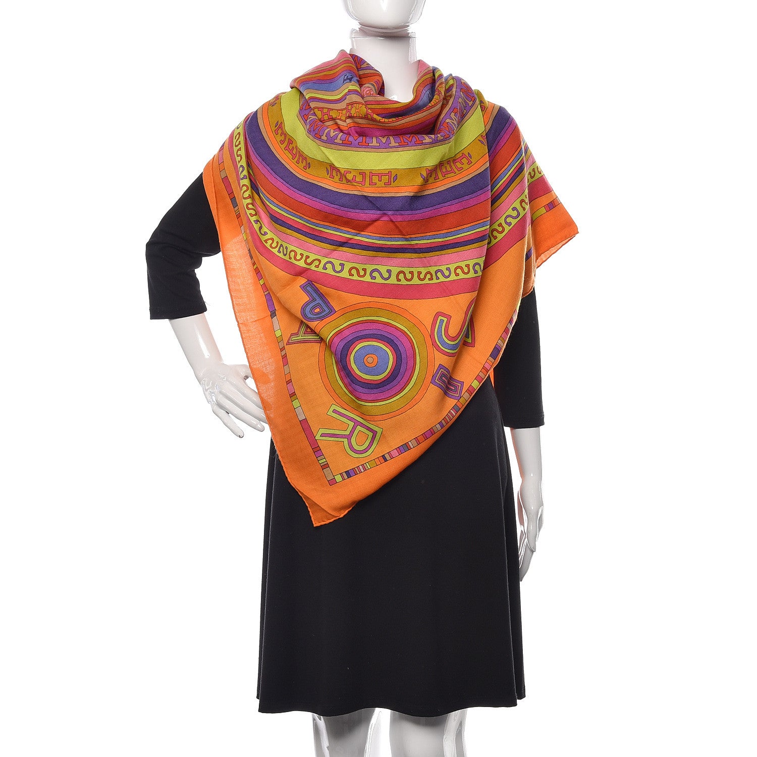 Hermes Cashmere Silk Tohu Bohu Shawl 140 2 of 5