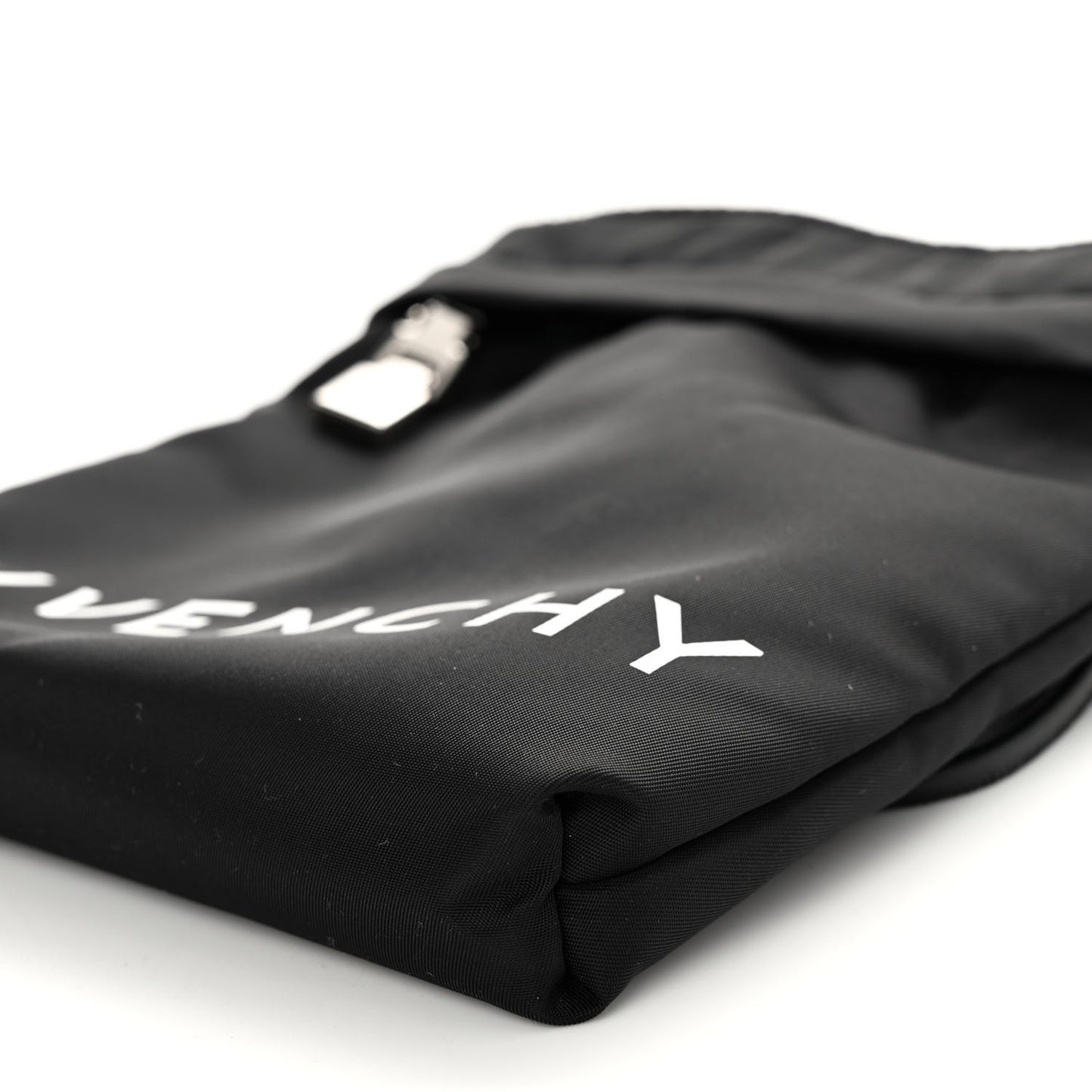 Nylon Logo Crossbody Phone Pouch Black