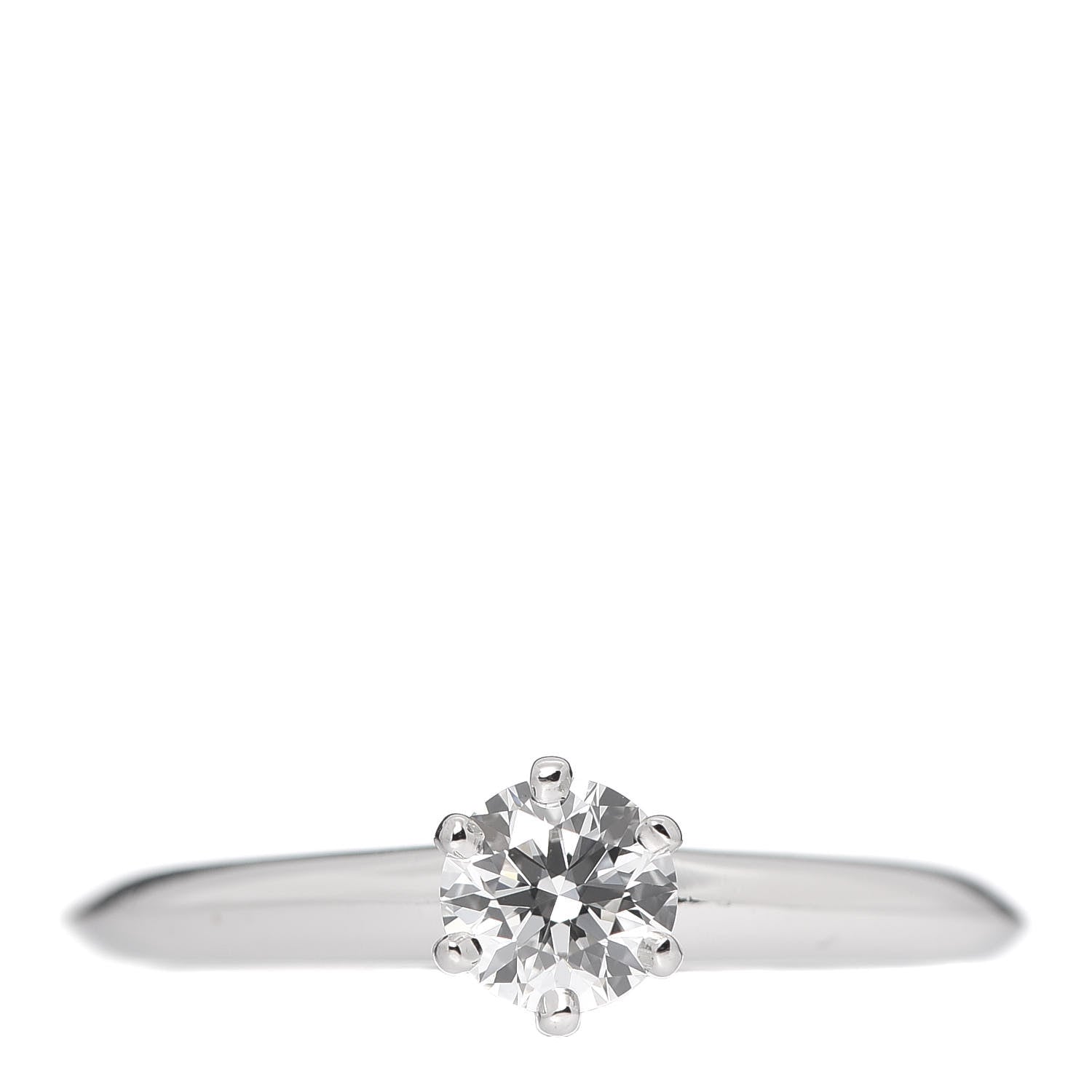 Tiffany Platinum Diamond .33ct Solitaire Engagement Ring 48 4.5 1 of 7