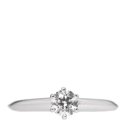 Tiffany Platinum Diamond .33ct Solitaire Engagement Ring 48 4.5 1 of 7