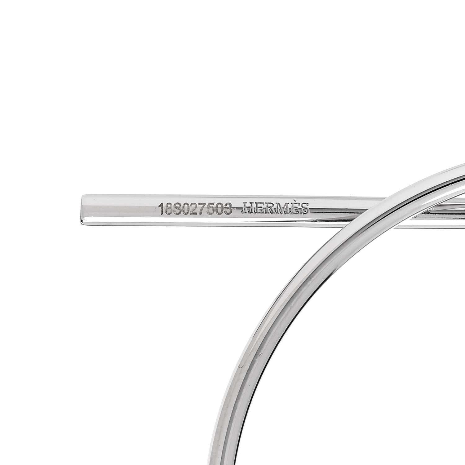 Hermes Sterling Silver MM Loop Earrings 5 of 5