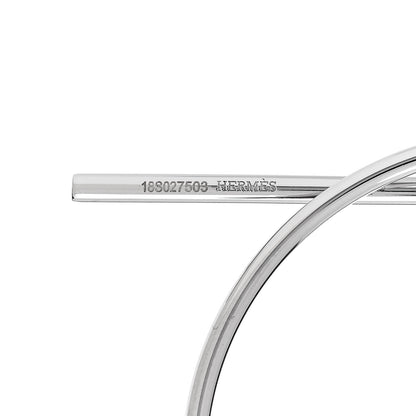 Hermes Sterling Silver MM Loop Earrings 5 of 5