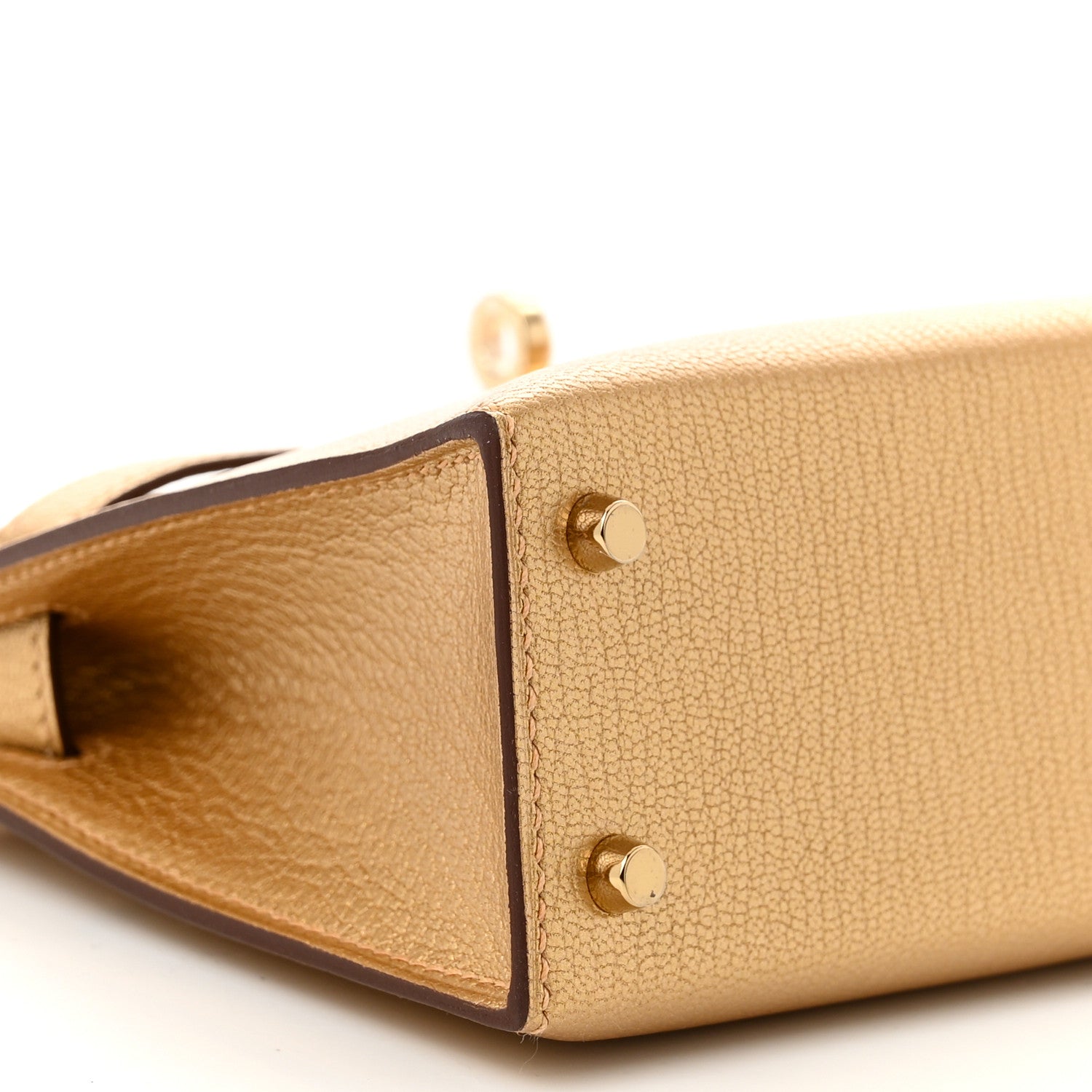 Hermes Metallic Chevre Chamkilight Mini Kelly Sellier 20 Dore 9 of 11