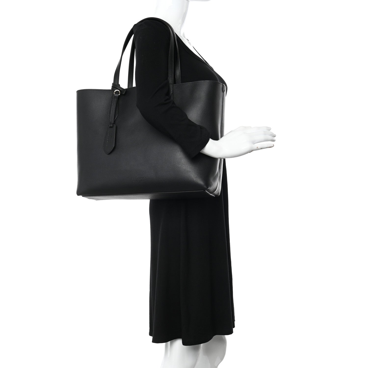Burberry Haymarket Check Medium Reversible Tote Black 2 of 18