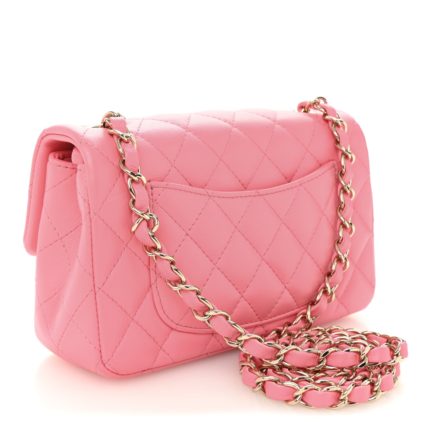 Chanel Lambskin Quilted Mini Rectangular Flap Pink 3 of 11