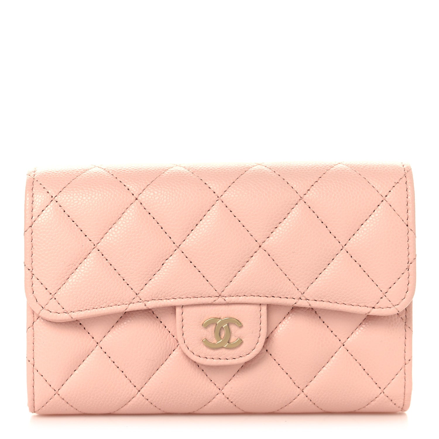 Chanel Caviar Quilted Medium Flap Wallet Light Pink 1 of 10