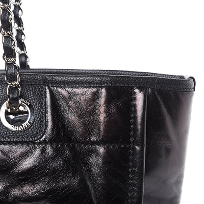Chanel Glazed Calfskin Small Deauville Tote Black 12 of 14