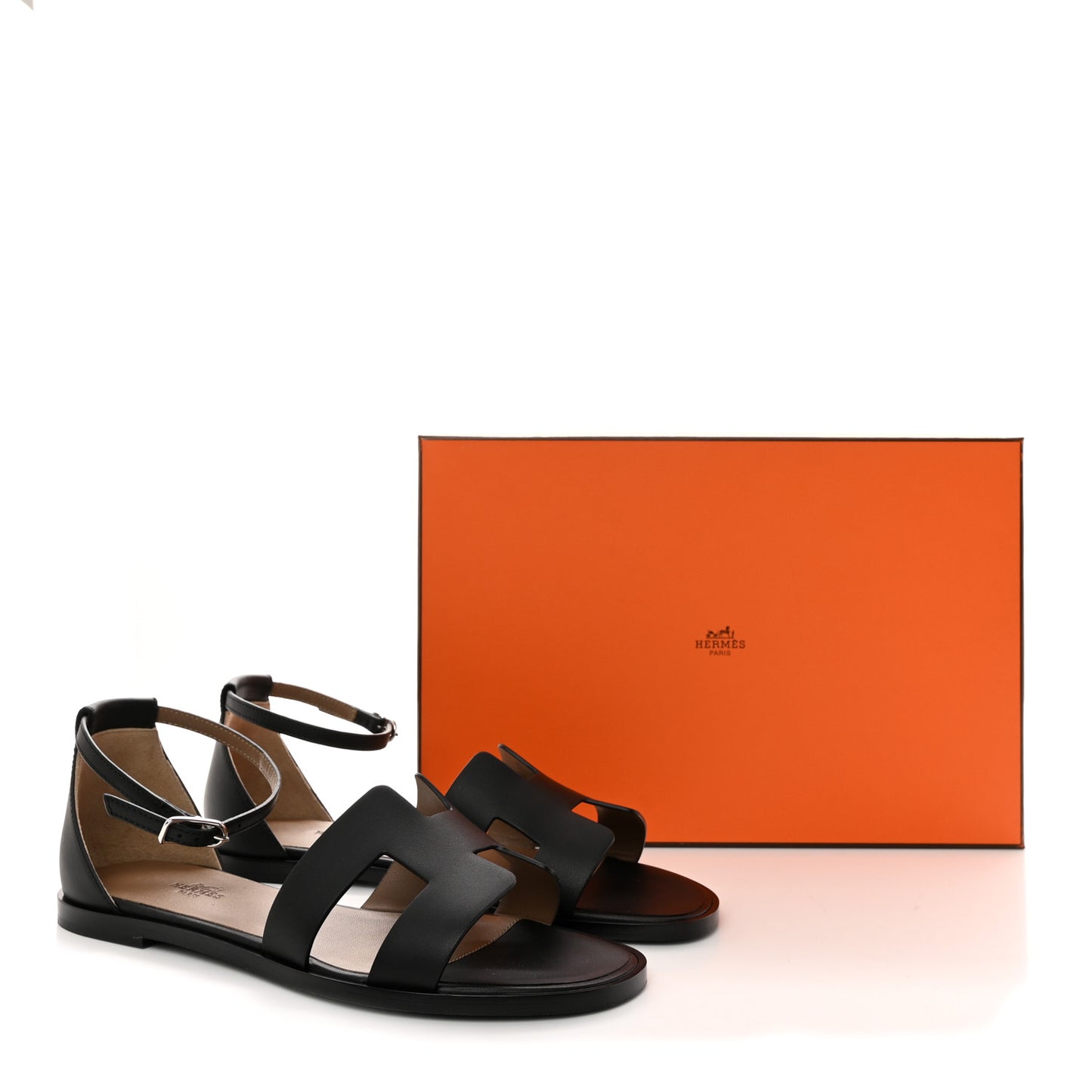 Calfskin Santorini Sandals 39 Black
