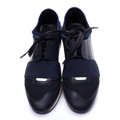 Balenciaga Calfskin Neoprene Mesh Womens Race Runner Sneakers 38 Bleu Nuit 6 of 11