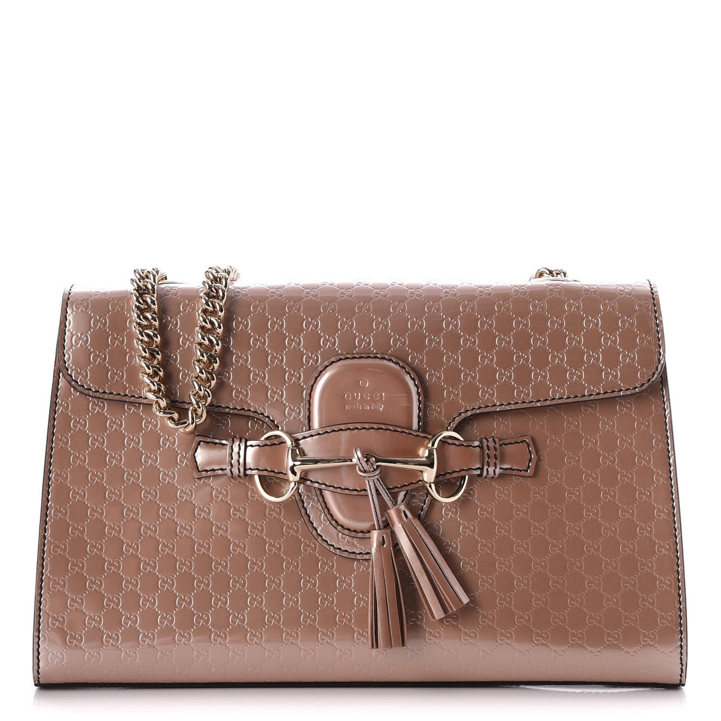 Shine Microguccissima Medium Emily Chain Shoulder Bag Dark Cipria