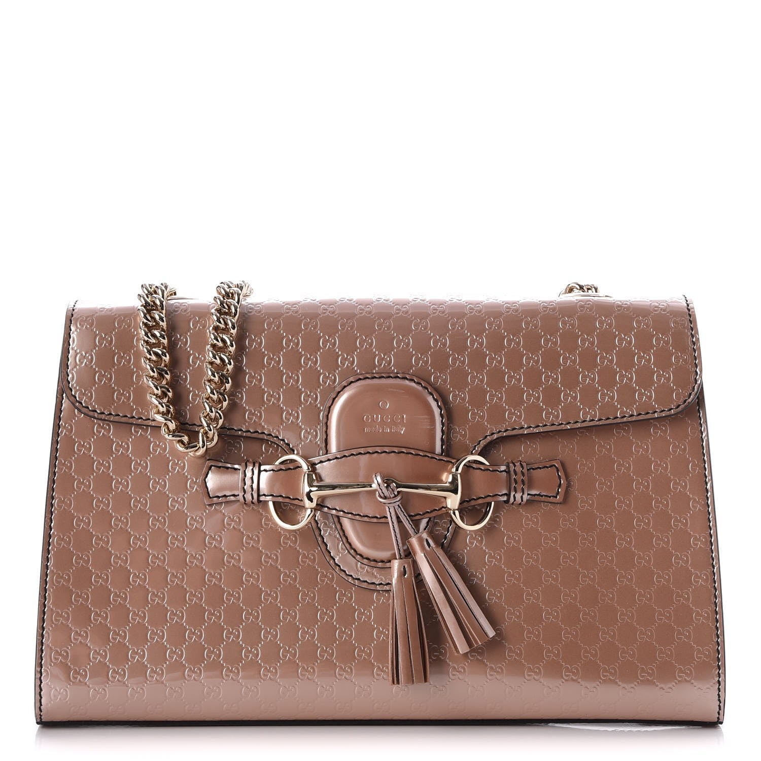 Gucci Shine Microguccissima Medium Emily Chain Shoulder Bag Dark Cipria 1 of 7