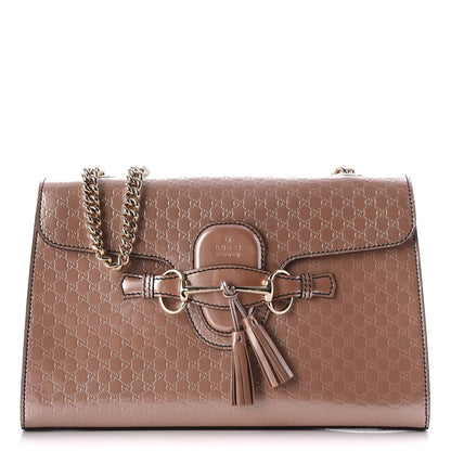 Gucci Shine Microguccissima Medium Emily Chain Shoulder Bag Dark Cipria 1 of 7