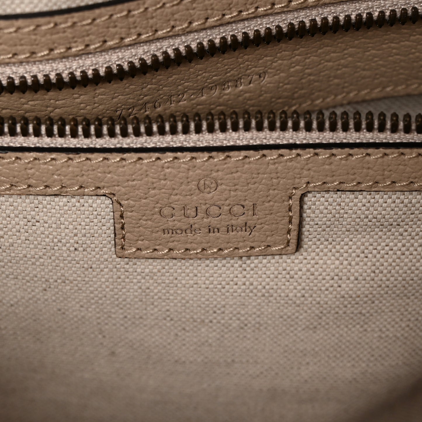 GG Supreme Monogram Textured Dollar Calfskin Web Medium Savoy Duffle Bag Beige Mystic White Oatmeal