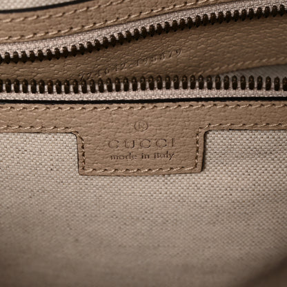 Gucci GG Supreme Monogram Textured Dollar Calfskin Web Medium Savoy Duffle Bag Beige Mystic White Oatmeal 5 of 10