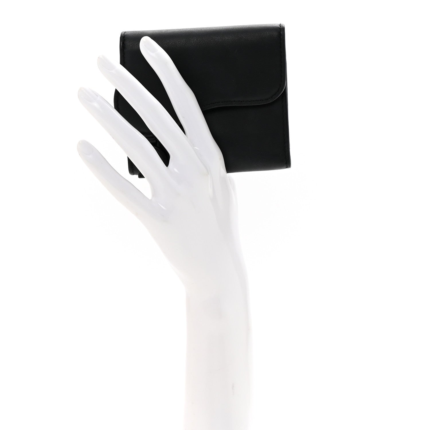 Christian Dior Ultra Matte Calfskin Saddle Lotus Wallet Black 2 of 6