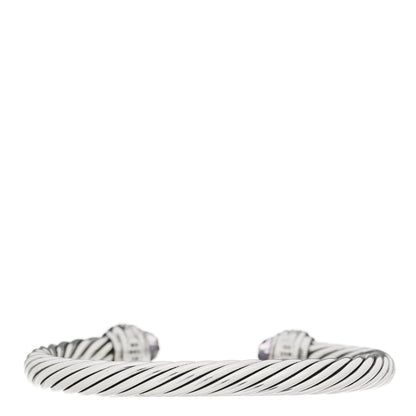 David Yurman Sterling Silver Diamond Amethyst 7mm Cable Classics Bracelet 2 of 3