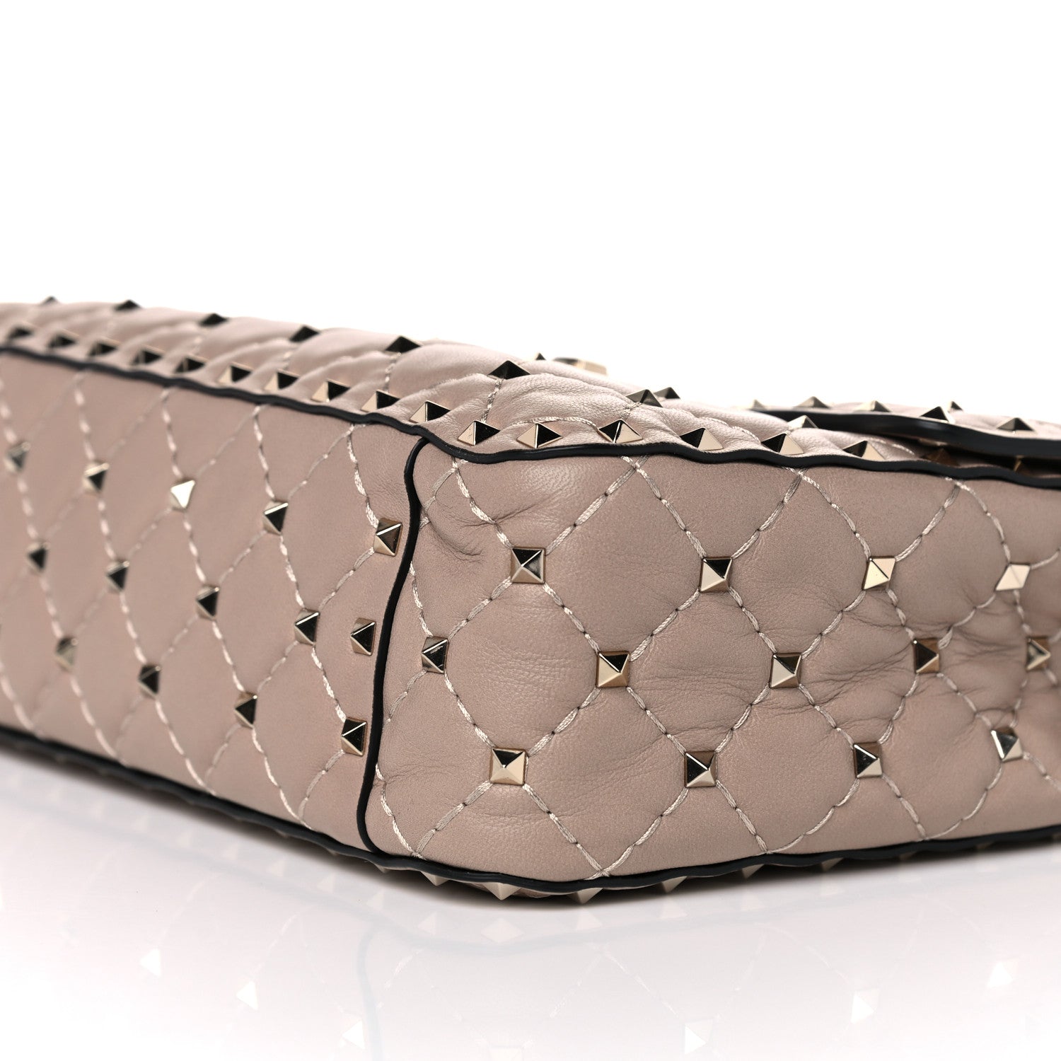 Valentino Garavani Lambskin Medium Rockstud Spike Shoulder Bag Poudre 8 of 9