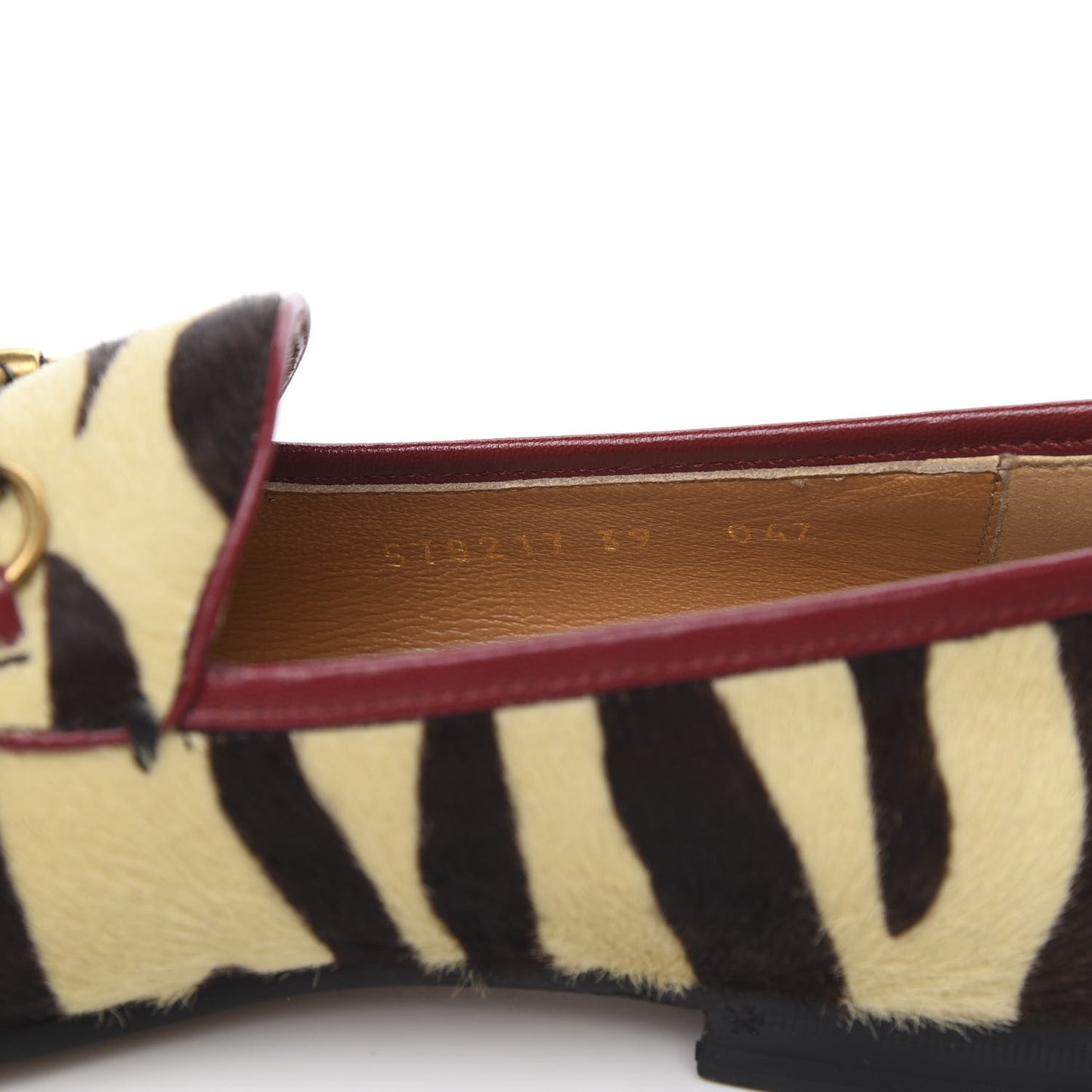 Calf Hair Tiger Print Womens Jordaan Loafers 39 Natural Black Romantic Cherry