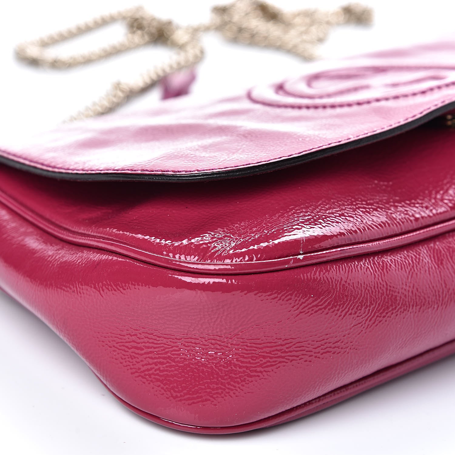 Gucci Patent Medium Soho Flap Crossbody Bright Bougainvillea 8 of 16
