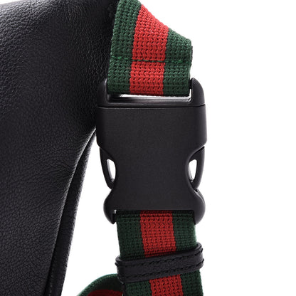 Gucci Grained Calfskin Logo Belt Bag Black 8 of 9