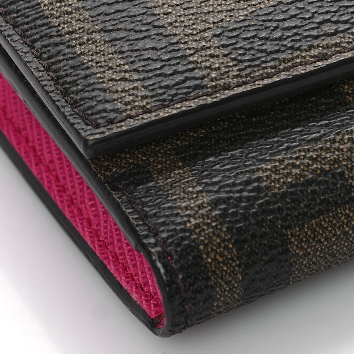 Fendi Vitello Elite Zucca Compact Wallet Tobacco Pink 7 of 8