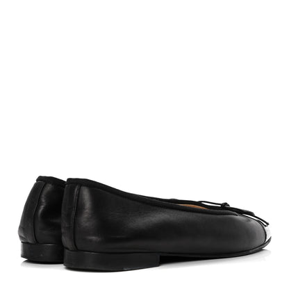 Chanel Lambskin Patent Cap Toe Ballerina Flats 38 Black 4 of 9