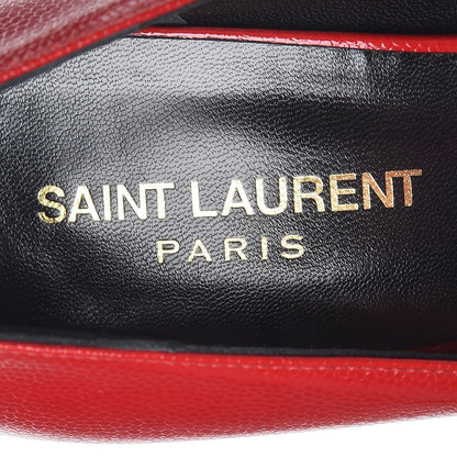Saint Laurent Pebbled Patent Calfskin Janis 105 Platform Pumps 40 New Red 7 of 9