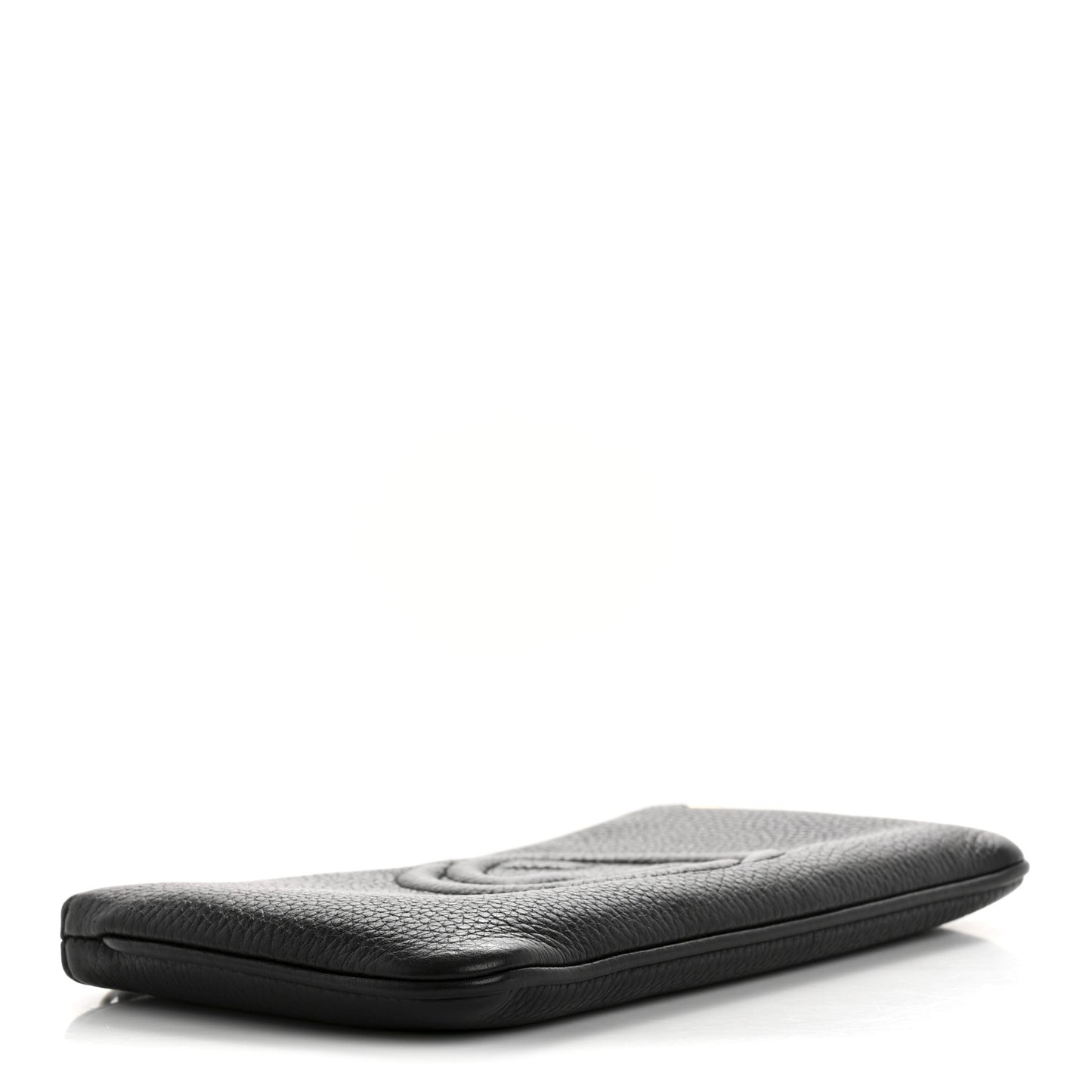 Pebbled Calfskin Soho Wristlet Black
