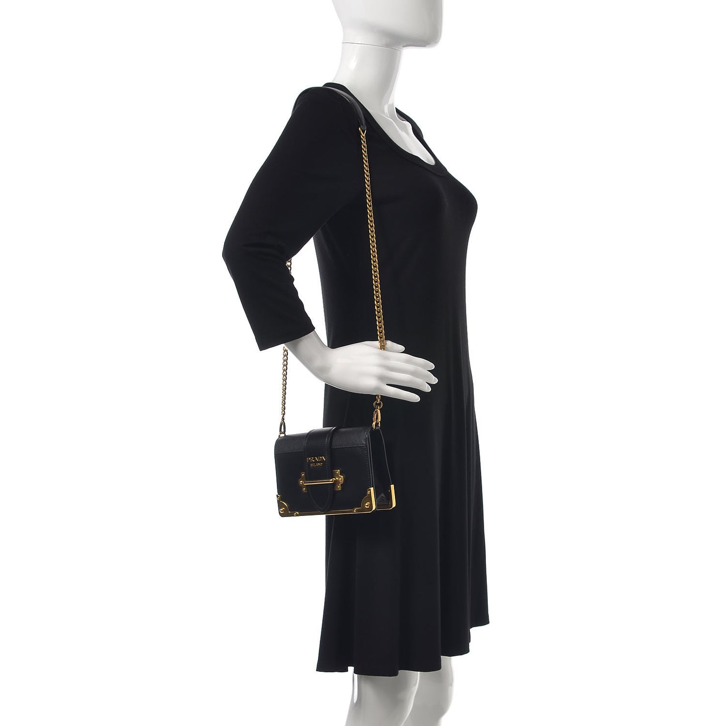City Calf Saffiano Cahier Bag Black