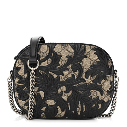 Gucci GG Supreme Monogram Arabesque Mini Chain Shoulder Bag Beige Black 1 of 10