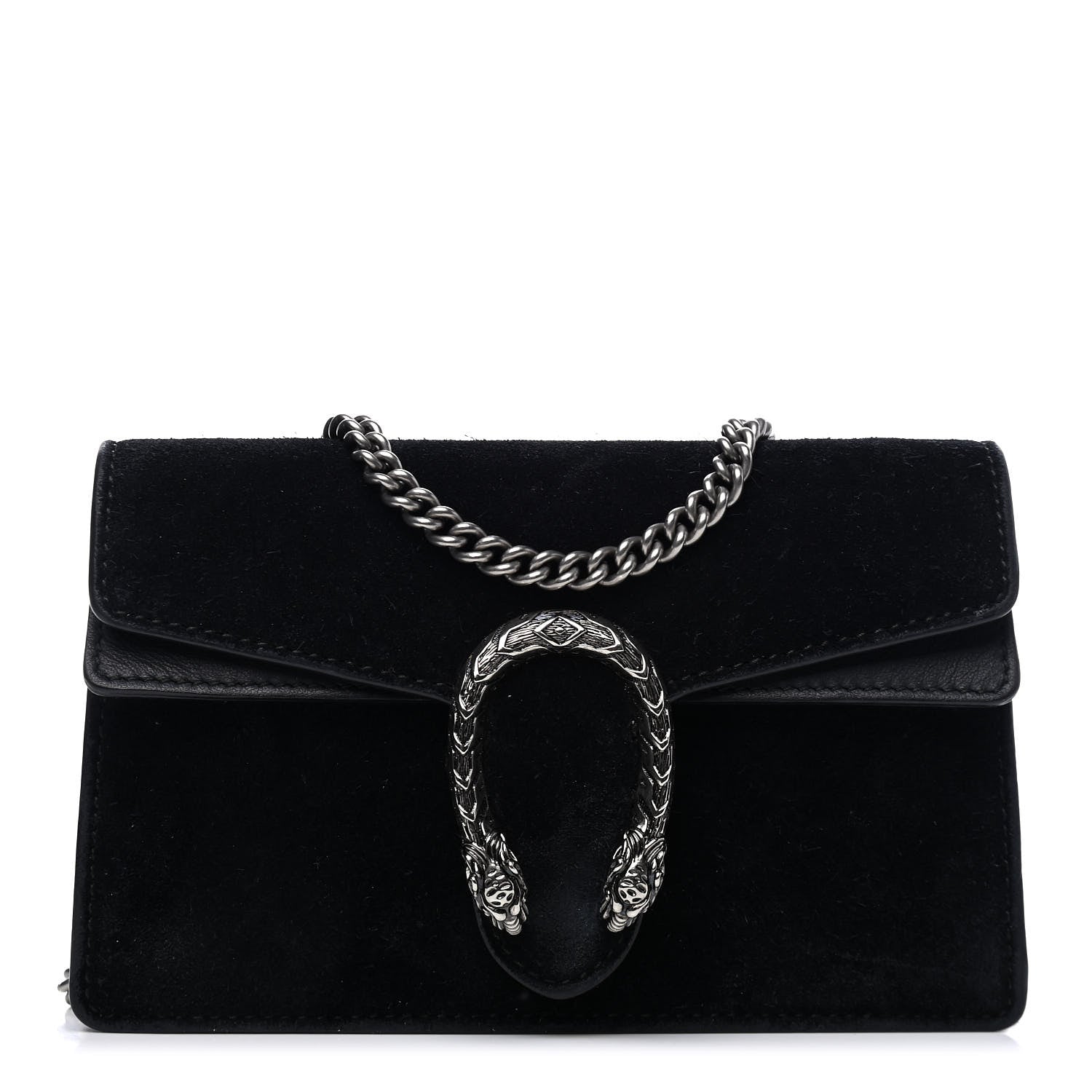 Gucci Suede Super Mini Dionysus Shoulder Bag Black 1 of 5