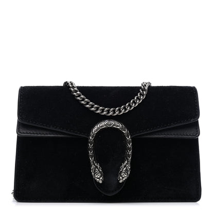 Gucci Suede Super Mini Dionysus Shoulder Bag Black 1 of 5