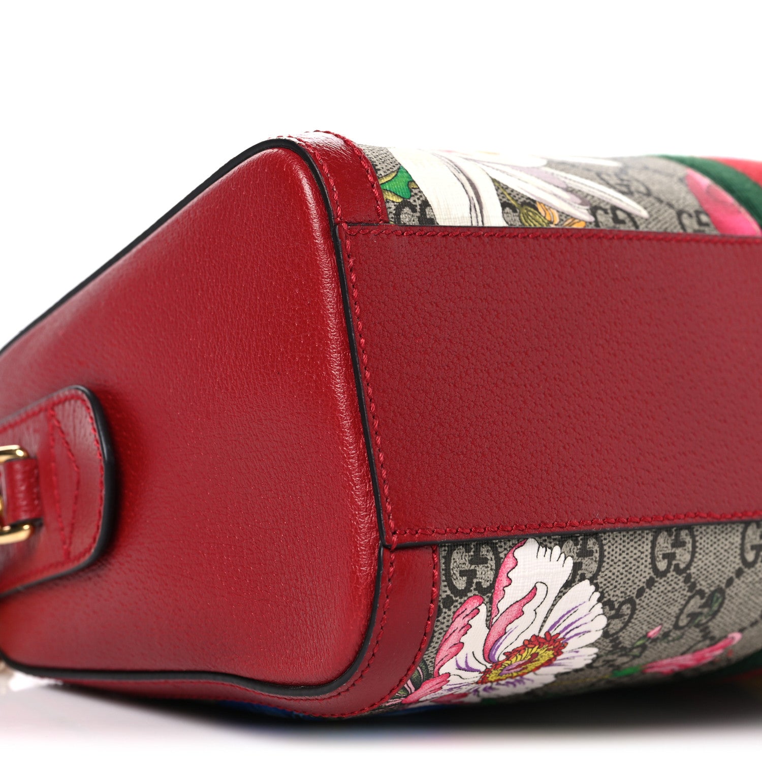 Gucci GG Supreme Monogram Flora Web Medium Ophidia Boston Red 9 of 10