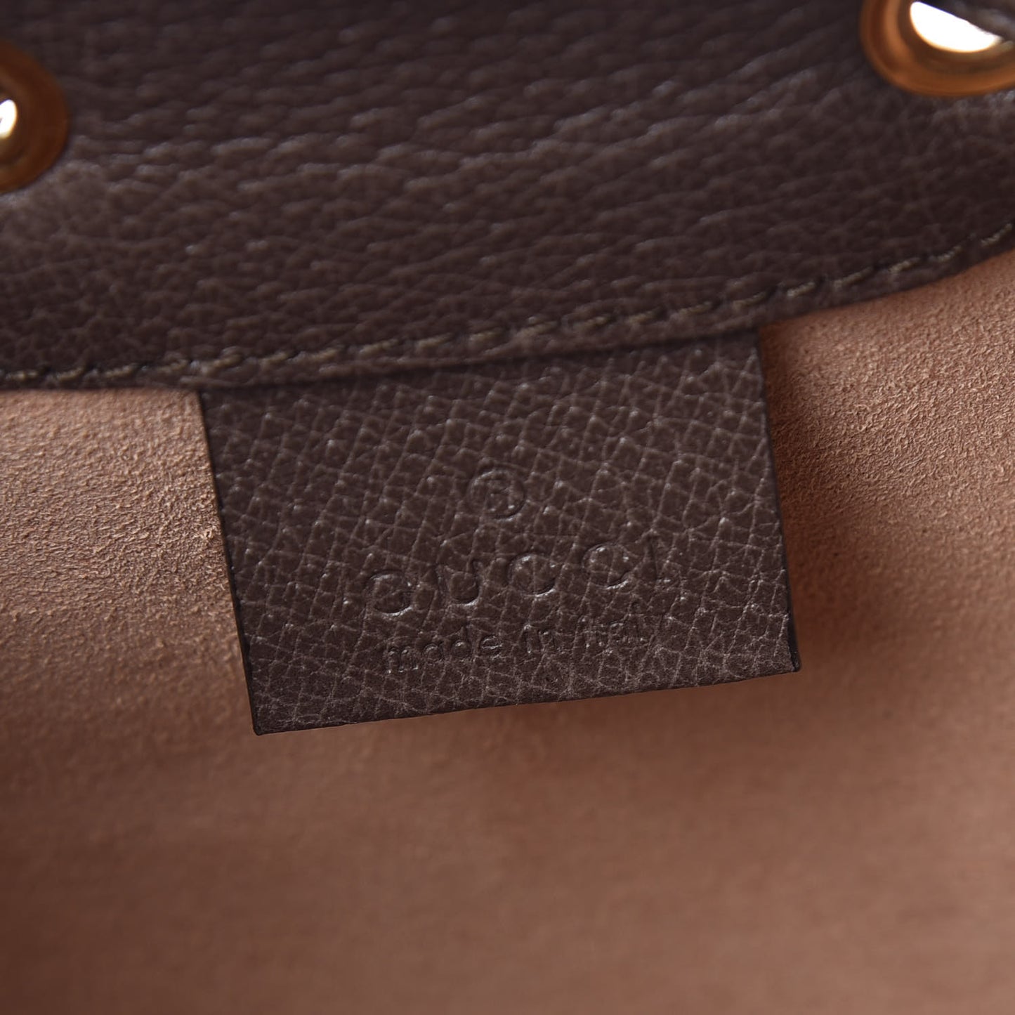 GG Supreme Monogram Web Mini Ophidia Bucket Bag Brown