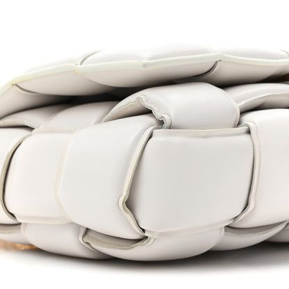 Bottega Veneta Lambskin Maxi Intreccio Padded Chain Cassette Crossbody Bag White 8 of 16