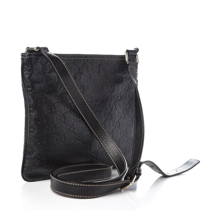 Gucci Guccissima Small Flat Messenger Bag Black 3 of 7